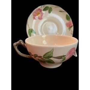 Vintage Franciscan Desert Rose Cup & Saucer Set England Floral